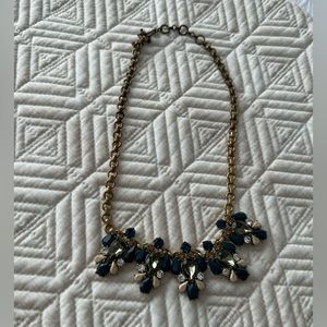 J.Crew Women’s Rhinestone Statement Necklace Blue Cream Green tones